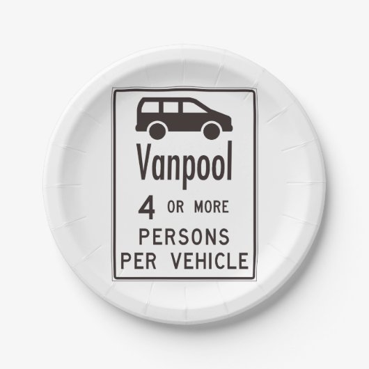 Van-poolteken Papieren Bordje (Voorkant)