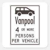 Van-poolteken Vierkante Sticker (Voorkant)