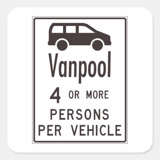 Van-poolteken Vierkante Sticker (Voorkant)