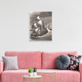 van pyraatgaleien die naar beneden kromtrekken, hi canvas afdruk (Insitu (Woonkamer))