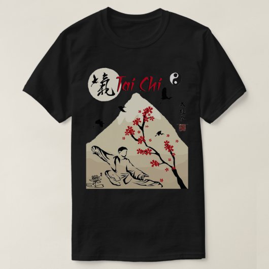 van Qigong garden kalligrafie t voor Tai Chi Love T-shirt (Design voorkant)