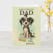 Van Quirky Dog Grappige Vaderdag Aangepaste Puppy  Kaart (Gele Bloem)