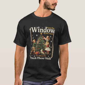 van ramen naar muren Kerstfeest Feestelijke Grappi T-shirt