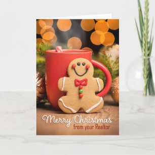 Van Realtor Merry Christmas Gingerbread Man Feestdagen Kaart