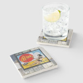 Van Rita. Folly Beach, South Carolina Marble Onder Stenen Onderzetter (Zijkant)