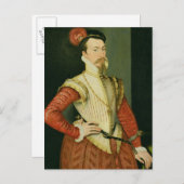 Van Robert Dudley (1532-88) de 1st Graaf van Briefkaart (Voorkant / Achterkant)