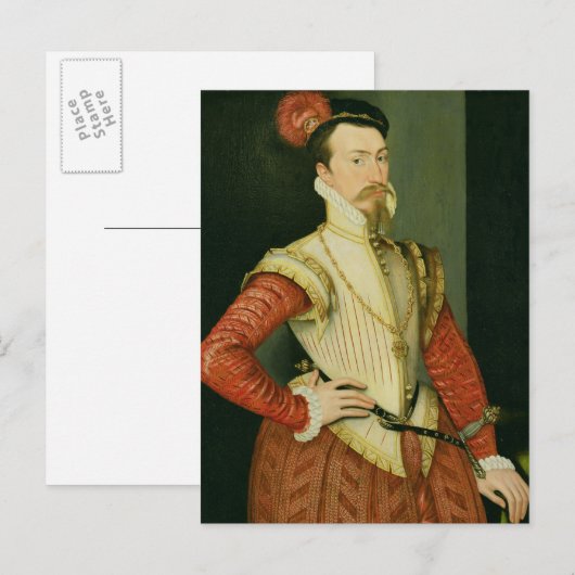 Van Robert Dudley (1532-88) de 1st Graaf van Briefkaart (Voorkant / Achterkant)