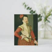 Van Robert Dudley (1532-88) de 1st Graaf van Briefkaart (Staand voorkant)