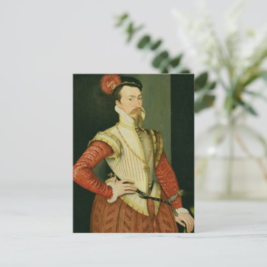 Van Robert Dudley (1532-88) de 1st Graaf van Briefkaart (Staand voorkant)