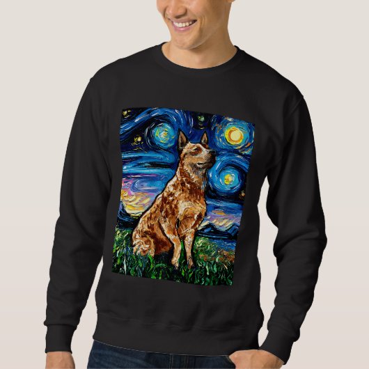 van rode Siberische husky-Sticker Trui (Voorkant)