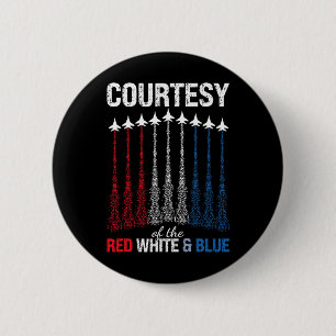Van Rood Wit Blauwe Usa Vlag Gevechtsvliegtuigen 4 Ronde Button 5,7 Cm