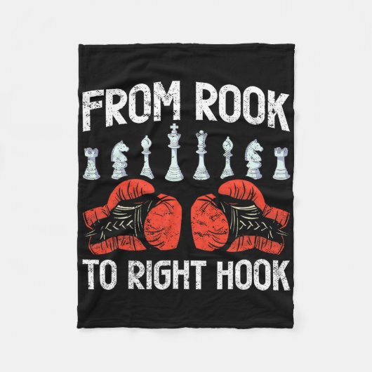 Van Rook naar Right Hook Chess Boxing Fusion Fleece Deken (Voorkant)