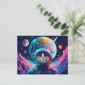 Van ruimte & verder illustratie briefkaart (Staand voorkant)