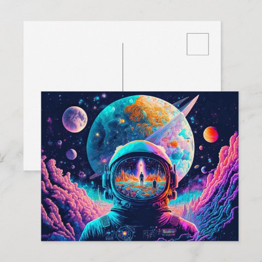 Van ruimte & verder illustratie briefkaart (Voorkant / Achterkant)