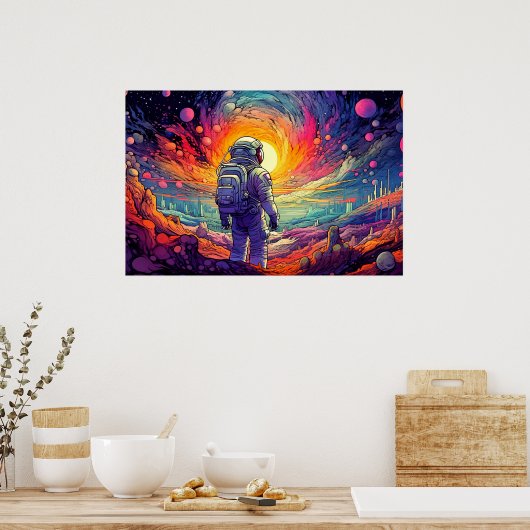 Van ruimte & verder illustratie poster (Keuken)