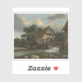 Van Ruisdael - Twee watermolens en een open sluis Sticker (Vel)