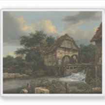 Van Ruisdael - Twee watermolens en een open sluis