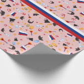 Van Rusland met de Russische vlag van de Liefde Cadeaupapier (Hoek)