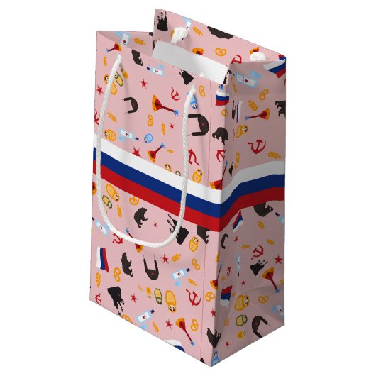 Van Rusland met liefde - Russisch patroon Klein Cadeauzakje (Achterkant Gekanteld)