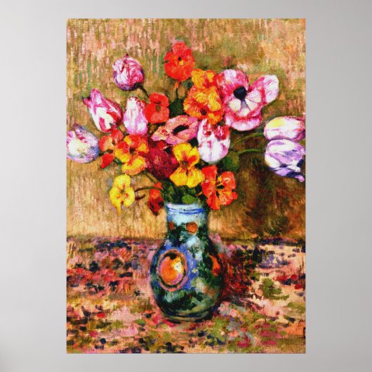 Van Rysselberghe - Tulips en Nasturtiums Poster (Voorkant)