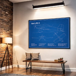 Van’s RV-3 - Vliegtuigblauwdruk Plannen AD Poster