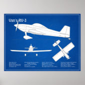 Van’s RV-3 - Vliegtuigblauwdrukplannen ABD Poster (Voorkant)