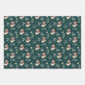 Van Santa aangepaste naam Doodles Christmas Inpakpapier Vel (Voorkant 2)