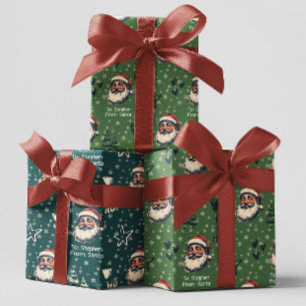 Van Santa aangepaste naam Doodles Christmas Inpakpapier Vel