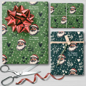 Van Santa aangepaste naam Doodles Christmas Inpakpapier Vel