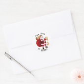Van SANTA cadeauverpakkingstickers AANGEPASTE naam Ronde Sticker (Envelop)