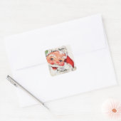 Van SANTA CLAUS Aangepast Kindernaam Cadeaupapier Vierkante Sticker (Envelop)