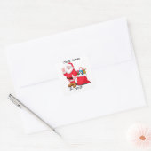 Van SANTA CLAUS Aangepaste Kindernaam Cadeaupapier Vierkante Sticker (Envelop)