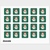 Van Santa Claus Custom Green Kinder kerstcadeau Vierkante Sticker (Vel)