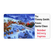 Van Santa Claus Personaliseer de naam van het kind Etiket (Voorkant)