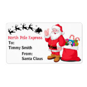 Van Santa Claus Personaliseer de naam van het kind Etiket (Voorkant)