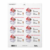Van Santa Claus Personaliseer de naam van het kind Etiket (Full Sheet)