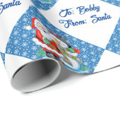 Van Santa Claus Persoonlijke naam Kerstsneeuw Cadeaupapier (Rol Hoek)