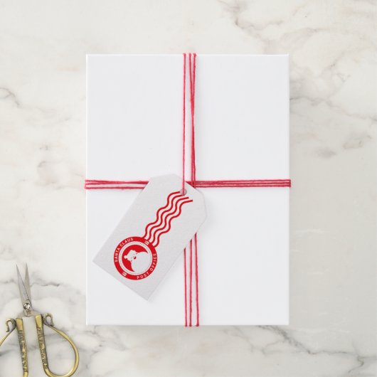 Van Santa Claus Post Kantoor Cadeaulabel (Met Touw)