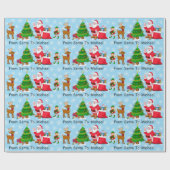 Van Santa Claus voeg de naam van het kind Elf Rein Cadeaupapier (Vlak)