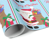 Van Santa Claus voeg de naam van het kind kerstmis Cadeaupapier (Rol Hoek)