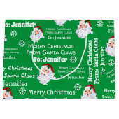 Van Santa Claus voeg de naam van het kind kerstmis Groot Cadeauzakje (Voorkant)