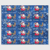 Van Santa Claus voeg de naam van het kind kerstwra Cadeaupapier (Vlak)