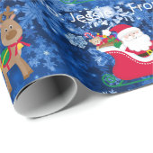 Van Santa Claus voeg de naam van het kind kerstwra Cadeaupapier (Rol Hoek)