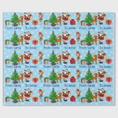 Van Santa Claus voeg de naam van het kind toe Snee Cadeaupapier (Vlak)