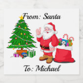 Van Santa Claus voeg een kleine kerstman toe Likeurfles Etiket (Enkel label)