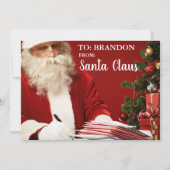 Van Santa Claus VOEG NAAM Gepersonaliseerde St toe Feestdagenkaart (Voorkant)