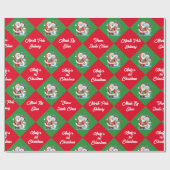 Van Santa Eerste 1e Kerstmis Personaliseer Naam Cadeaupapier (Vlak)