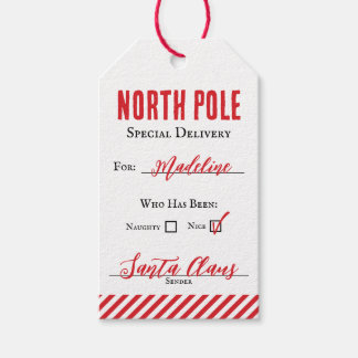 Van Santa Gift Label voor kinderen bewerkbaar Cadeaulabel