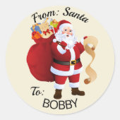Van SANTA Gift Wrap Aangepaste Stickers met KINDER (Voorkant)