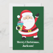 Van Santa Green Persoonlijke Kerstmis voor Kindere Kaart (Voorkant)